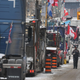 OTTAWA, ONTARIO - FEBRUARY 16: Trucks participate in a blockade of downtown streets near the parliament building as a demonstration led by truck drivers protesting vaccine mandates continues on February 16, 2022 in Ottawa, Ontario, Canada Prime Minister Justin Trudeau has invoked the Emergencies Act for the first time in Canada’s history to try to put an end to the blockade which is now in it’s third week.